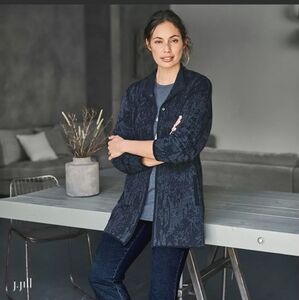 NWT J.Jill Pure Jill Jacket Coat Jacquard Cardigan size Medium